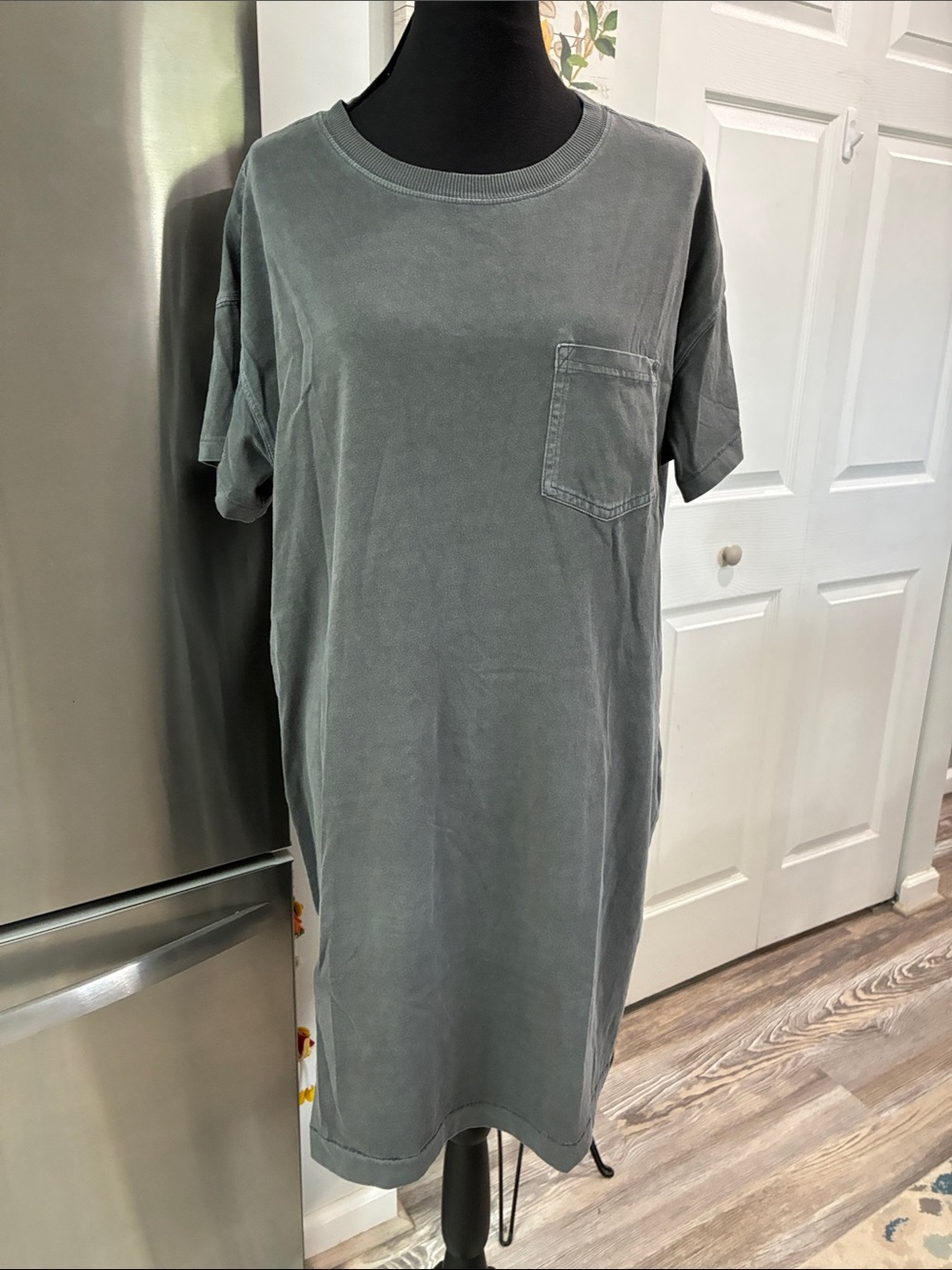 Old Navy Washed Slate Gray Midi T-Shirt Dress